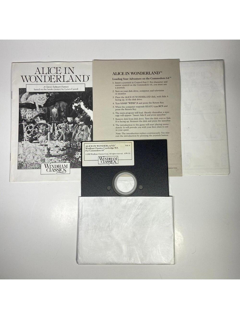 1985 Windham Classics Commodore 64 Alice In Wonderland Game - UNTESTED